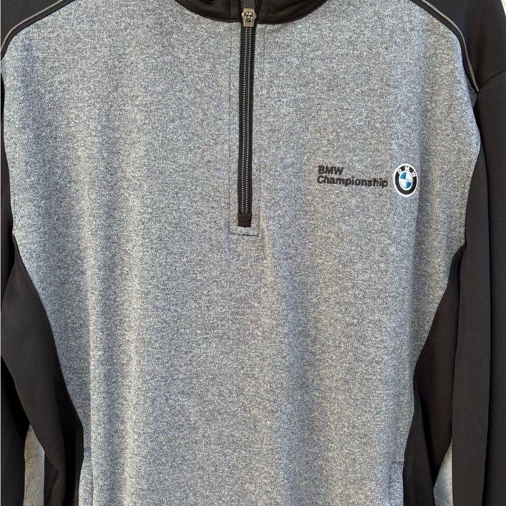 Gray and Black Lightweight Shirt‎ Jacket with Quarter-Zip - Picture 2 of 7
